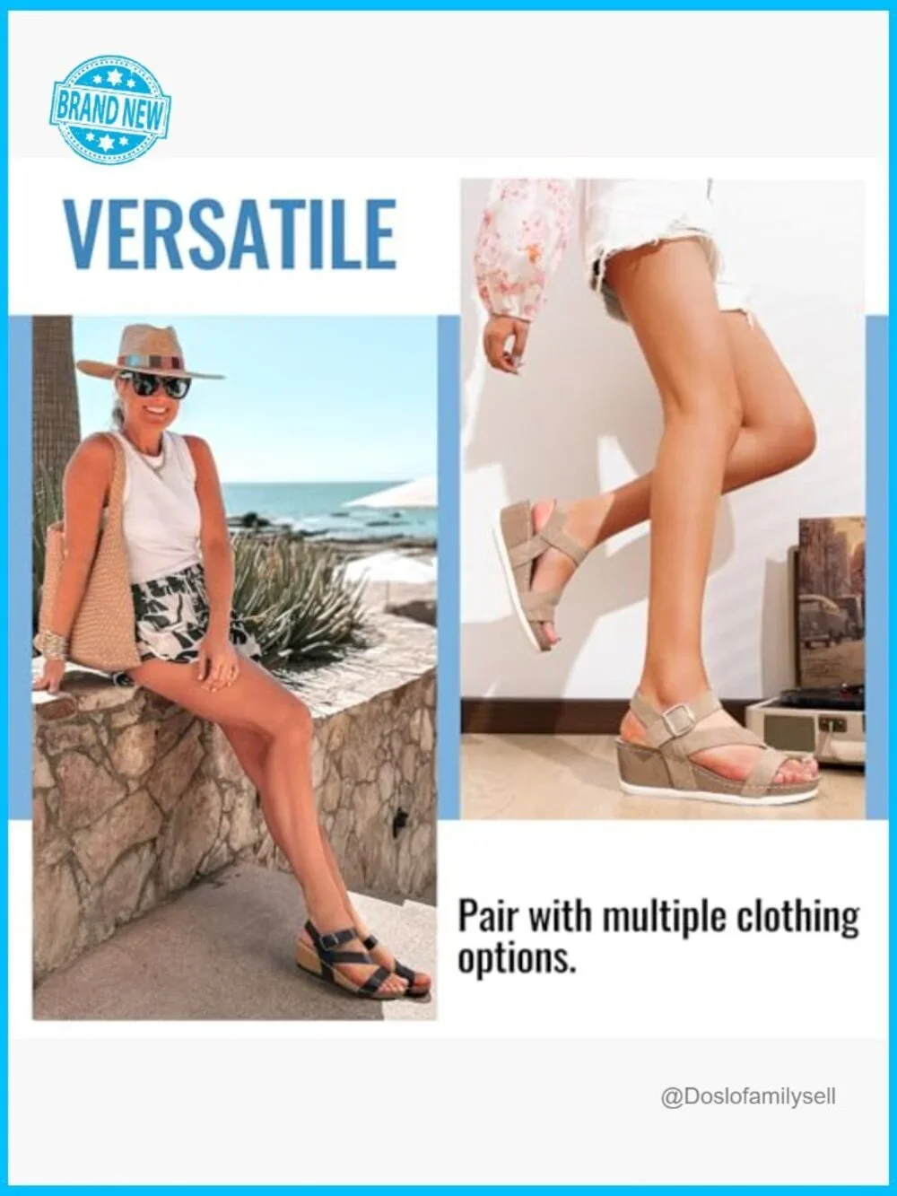 Platform Wedge Sandals Comfortable Open Toe Ankle Strap Summer Walking Shoes